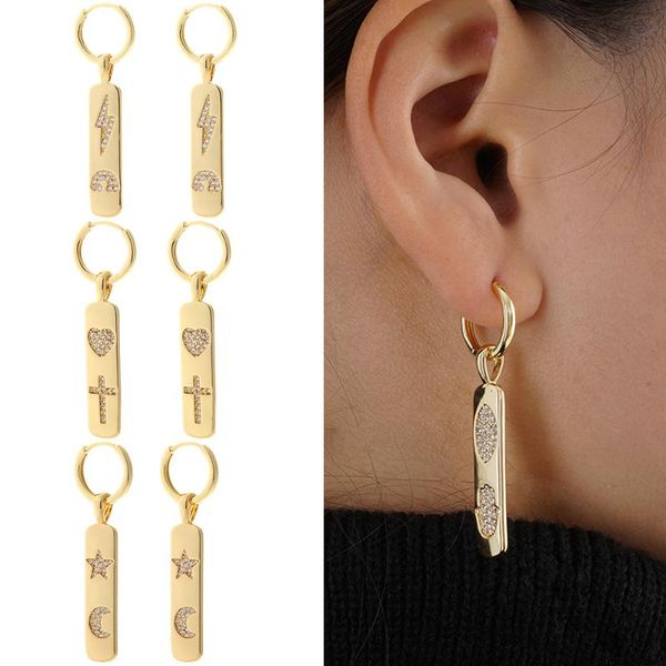 hoop & huggie moon and star earrings cubic zircon cuboid geometric pendant dangle female ear rings copper korean fashion 2021, Golden;silver
hoop & huggie moon and star earrings cubic zircon cuboid geometric pendant dangle female ear rings copper korean fashion 2021, Golden;silver