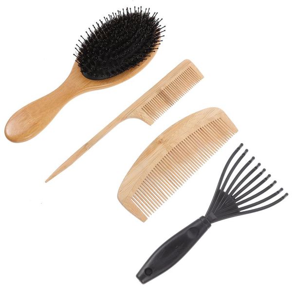 hair brushes 4 pcs household hairdressing combs set for personal care (light brown), Silver
hair brushes 4 pcs household hairdressing combs set for personal care (light brown), Silver