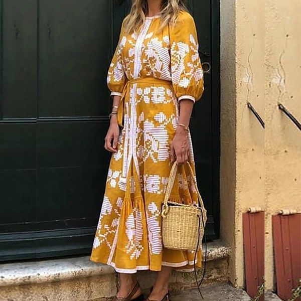 casual dresses bohemian women elegant round neck club dress vintage printing sashes long autumn plus size 3xl loose vestido femme, Black;gray
casual dresses bohemian women elegant round neck club dress vintage printing sashes long autumn plus size 3xl loose vestido femme, Black;gray