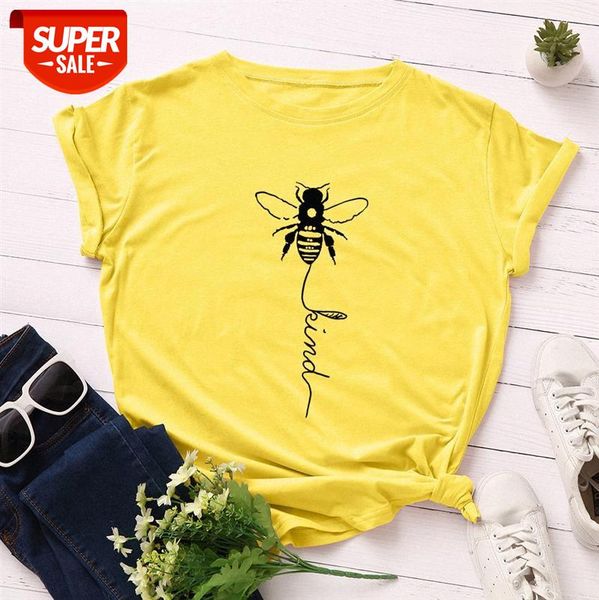 women's loose round neck short-sleeved cotton t-shirt bee #ic1m, White