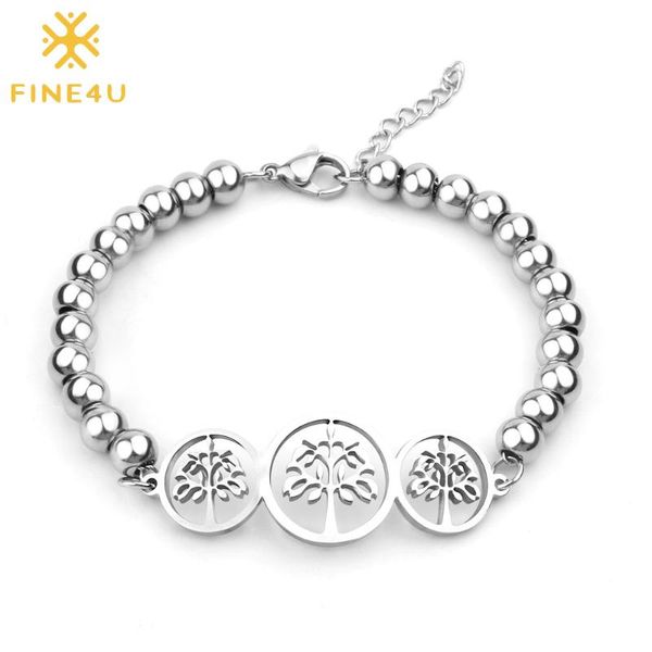 charm bracelets fine4u b164 classic tree of life charms for men women stainless steel 6mm beaded bracelet luxury jewelry drop, Golden;silver
charm bracelets fine4u b164 classic tree of life charms for men women stainless steel 6mm beaded bracelet luxury jewelry drop, Golden;silver
