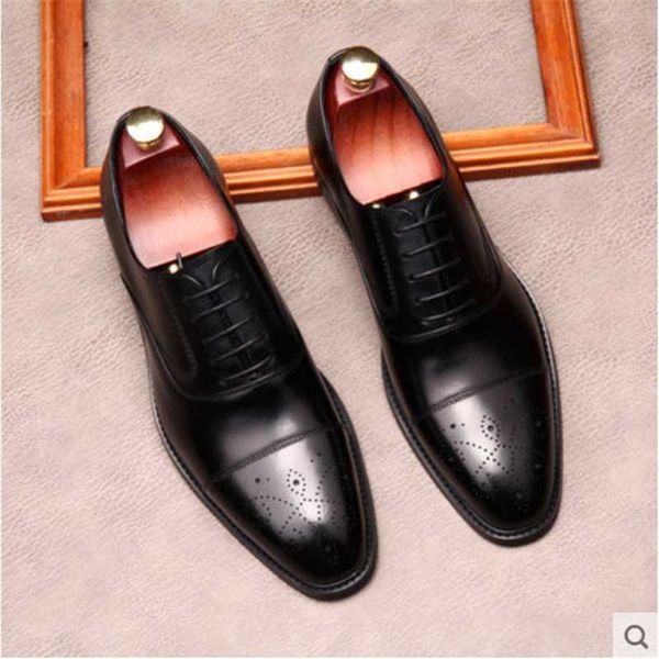 dress shoes men's three piece leather shoes, genuine business suit with english cut, bullock breathable, office, Black
dress shoes men's three piece leather shoes, genuine business suit with english cut, bullock breathable, office, Black