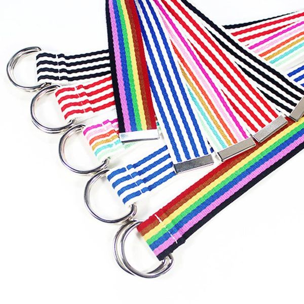 belts 130cm fashion waist belt for women rainbow striped strap waistband dual ring durable creative dress accessoriess, Black;brown
belts 130cm fashion waist belt for women rainbow striped strap waistband dual ring durable creative dress accessoriess, Black;brown