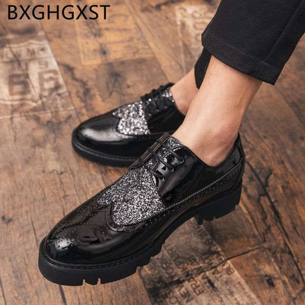 dress shoes wedding men classic brogue 2021 italian glitter designer patent leather elevator for formal ayakkabi, Black
dress shoes wedding men classic brogue 2021 italian glitter designer patent leather elevator for formal ayakkabi, Black