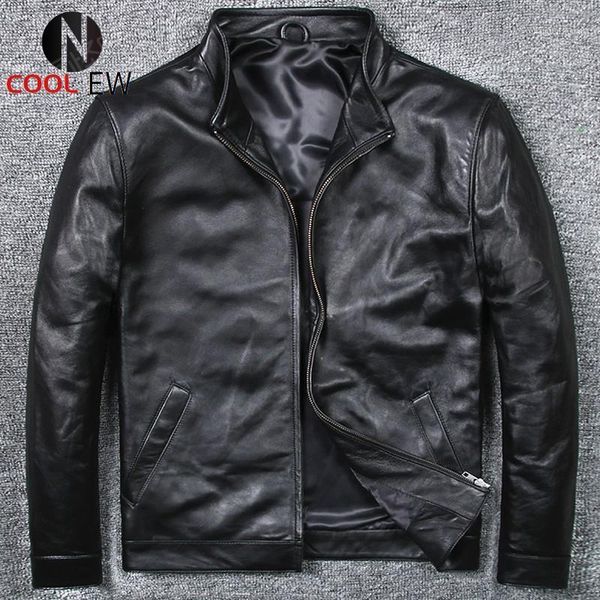 men's leather & faux mens motorcycle jacket stand collar slim fit business man classic sheepskin genuine plus size 6xl coat, Black
men's leather & faux mens motorcycle jacket stand collar slim fit business man classic sheepskin genuine plus size 6xl coat, Black