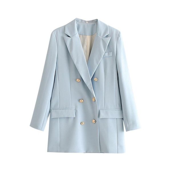 women fashion office wear double breasted blazer coat vintage long sleeve back vents female outerwear chic women's suits & blazers, White;black
women fashion office wear double breasted blazer coat vintage long sleeve back vents female outerwear chic women's suits & blazers, White;black