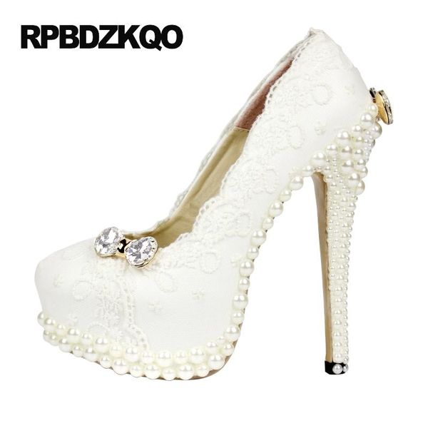bridal high heels plus size pumps stiletto crystal white pearl women platform lace diamond rhinestone ivory wedding shoes 3 inch dress, Black
bridal high heels plus size pumps stiletto crystal white pearl women platform lace diamond rhinestone ivory wedding shoes 3 inch dress, Black
