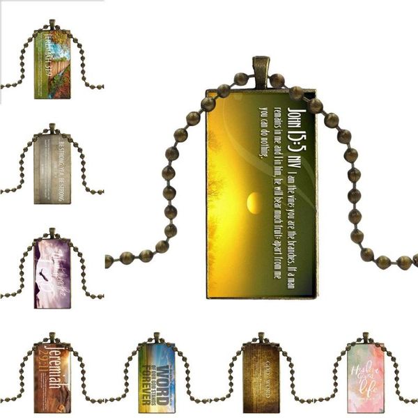 for women men party bible verses religion bronze color glass cabochon with rectangle shaped pendant choker necklace necklaces, Silver
for women men party bible verses religion bronze color glass cabochon with rectangle shaped pendant choker necklace necklaces, Silver