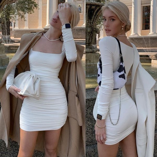 2021 autumn winter new women's fashion temperament slim skirt long sleeve square neck pleated dress, Black;red
2021 autumn winter new women's fashion temperament slim skirt long sleeve square neck pleated dress, Black;red