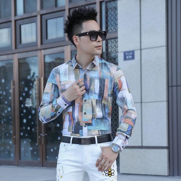 men's casual shirts sj11114 fashion 2021 runway luxury european design party style clothing, White;black
men's casual shirts sj11114 fashion 2021 runway luxury european design party style clothing, White;black