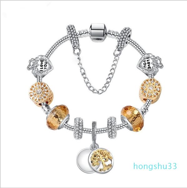cross-border diy hand-made beaded bracelet creative life tree pendant bracelet european panjia glazed bracelet, Silver
cross-border diy hand-made beaded bracelet creative life tree pendant bracelet european panjia glazed bracelet, Silver