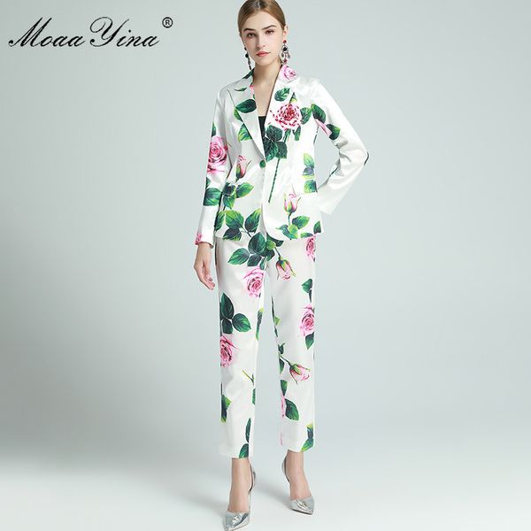 fashion designer set spring autumn women's long sleeve rose beaded floral-print suit +trousers two-piece set 210524, White
fashion designer set spring autumn women's long sleeve rose beaded floral-print suit +trousers two-piece set 210524, White