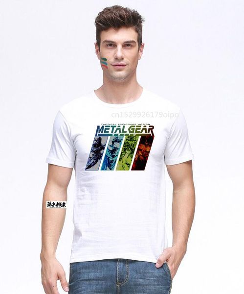 men's t-shirts fashion men metal gear solid shirt black, White;black
