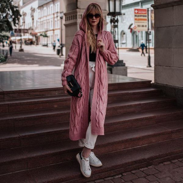 sweater women casual solid hooded knitted long sleeve loose fashion autumn winter new thick ladies cardigan sweater, White;black
sweater women casual solid hooded knitted long sleeve loose fashion autumn winter new thick ladies cardigan sweater, White;black