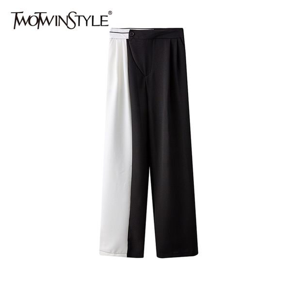 casual asymmetrical trousers for women high waist hit color straight wide leg pants females spring fashion 210521, Black;white
casual asymmetrical trousers for women high waist hit color straight wide leg pants females spring fashion 210521, Black;white