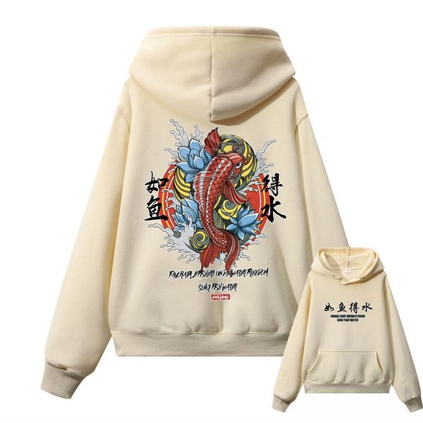 men's hoodies & sweatshirts 100% cotton style cool male hip-hop hooded sweater japanese koi casual streetwear men/women pullovers, Black
men's hoodies & sweatshirts 100% cotton style cool male hip-hop hooded sweater japanese koi casual streetwear men/women pullovers, Black