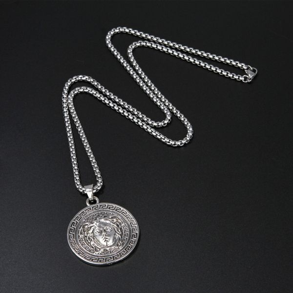 design jewelry 2019 trendy hiphop nightclub performance bar hip hop necklace greek disc head pendant, Silver
design jewelry 2019 trendy hiphop nightclub performance bar hip hop necklace greek disc head pendant, Silver