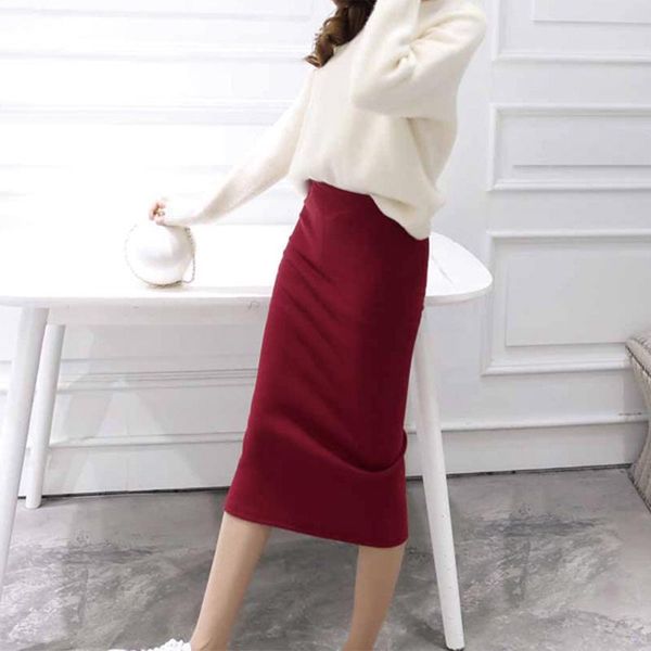 skirts qrwr 2021 women skirt autumn winter elastic high waist casual midi a line solid color elegant slim fit after the split ski, Black
skirts qrwr 2021 women skirt autumn winter elastic high waist casual midi a line solid color elegant slim fit after the split ski, Black