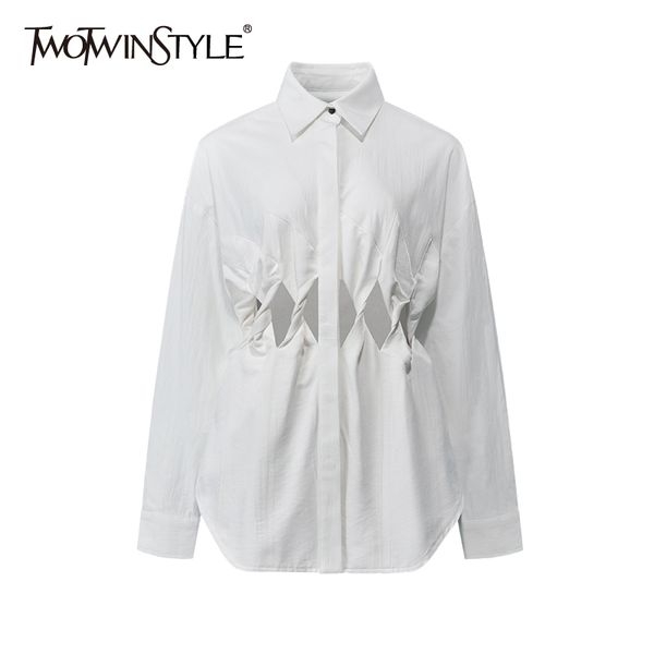 white waist hollow out shirt for women lapel long sleeve casual loose blouse female fashion clothes spring 210524
white waist hollow out shirt for women lapel long sleeve casual loose blouse female fashion clothes spring 210524
