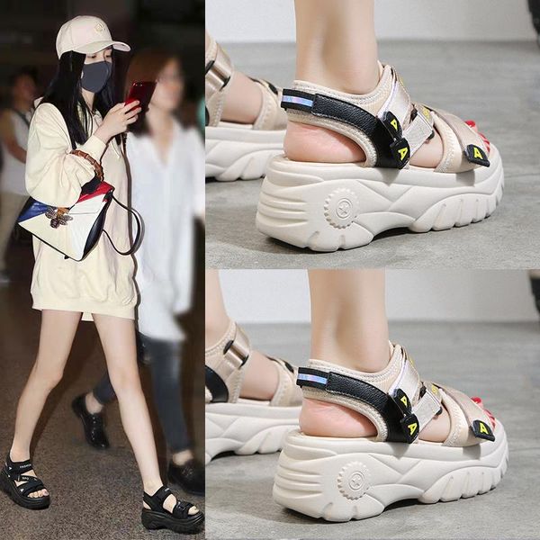 dress shoes sports sandals women 2021 summer heightened fashion wild thick bottomed muffin women's tide z796, Black
dress shoes sports sandals women 2021 summer heightened fashion wild thick bottomed muffin women's tide z796, Black