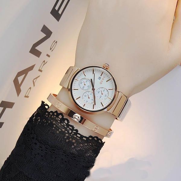 wristwatches women ladies full stainless steel gold band quartz watch lady calendar clock causal 3 eyes, Slivery;brown
wristwatches women ladies full stainless steel gold band quartz watch lady calendar clock causal 3 eyes, Slivery;brown