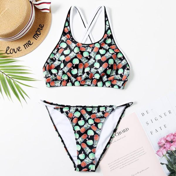 bikini women swimwear pineapple print set padded two piece swimsuit cross back swimming bathing suit beachwear one-piece suits
bikini women swimwear pineapple print set padded two piece swimsuit cross back swimming bathing suit beachwear one-piece suits