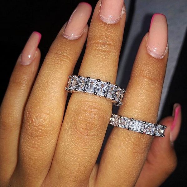 wedding rings simple shiny 925 sterling silver princess cut 4mm cz engagement band for women men fashion jewelry, Slivery;golden
wedding rings simple shiny 925 sterling silver princess cut 4mm cz engagement band for women men fashion jewelry, Slivery;golden