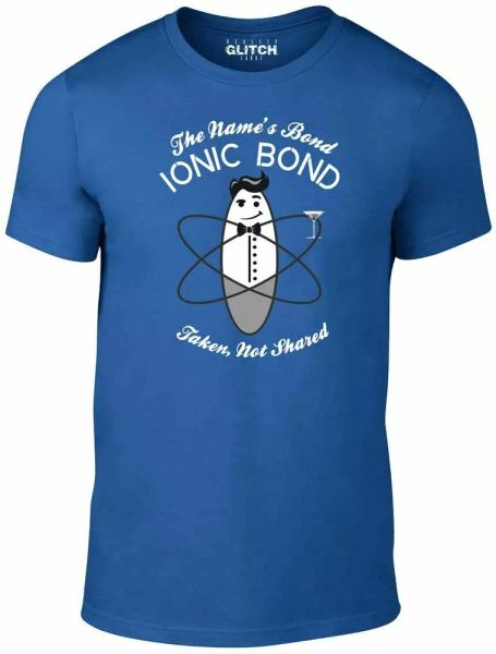 bond ionic bond mens t-shirt - funny t shirt physics science joke spy parody, White;black
bond ionic bond mens t-shirt - funny t shirt physics science joke spy parody, White;black