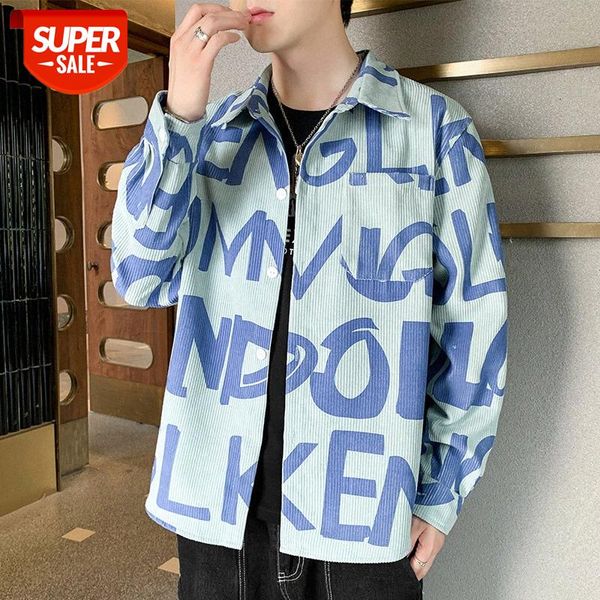 corduroy letter printed long-sleeved shirt men's spring and autumn japanese trend tide brand casual loose jacket #s75p, White;black
corduroy letter printed long-sleeved shirt men's spring and autumn japanese trend tide brand casual loose jacket #s75p, White;black