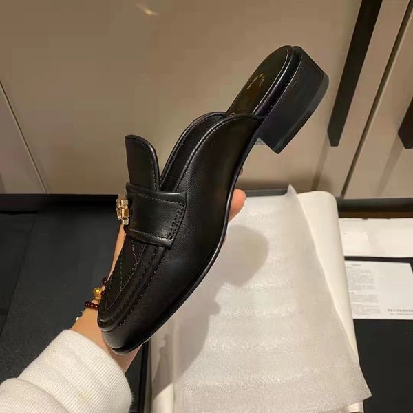 classic designer women slippers soft cowhide 100% leather thick heels metal woman shoe beach lazy baotou sandals high heeled shoes 35-40, Black
classic designer women slippers soft cowhide 100% leather thick heels metal woman shoe beach lazy baotou sandals high heeled shoes 35-40, Black