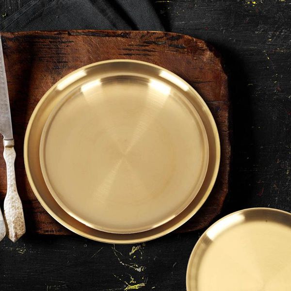 dishes & plates dinner luxurious 6 sizes stainless steel gold plating round cake snack tray korean barbecue plate kitchen accessories
dishes & plates dinner luxurious 6 sizes stainless steel gold plating round cake snack tray korean barbecue plate kitchen accessories