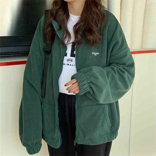 oversized harajuku streetwear womens zip-up hoodie women loose plus velvet sweatshirt pockets letter casual clothes trendy 210809, Black
oversized harajuku streetwear womens zip-up hoodie women loose plus velvet sweatshirt pockets letter casual clothes trendy 210809, Black