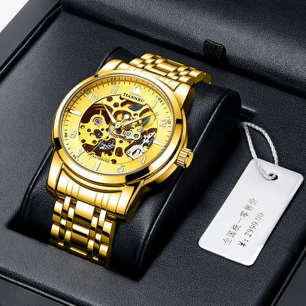 live men's automatic mechanical watch luminous waterproof transparent stainless steel hollow watch, Slivery;brown
live men's automatic mechanical watch luminous waterproof transparent stainless steel hollow watch, Slivery;brown
