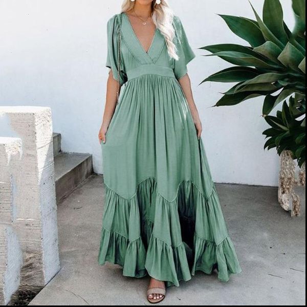 bohemian fashion women dresses big hem pleated long dress floor length half sleeve v neck maxi, Black;gray
bohemian fashion women dresses big hem pleated long dress floor length half sleeve v neck maxi, Black;gray
