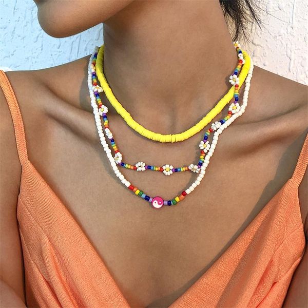 chains bohemian colorful polymer clay neck necklace soft pottery white rice bead sunflowers vintage jewelry chain handmade femme gifts, Silver
chains bohemian colorful polymer clay neck necklace soft pottery white rice bead sunflowers vintage jewelry chain handmade femme gifts, Silver