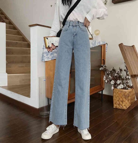 jeans loose women with high waist retro straight trend slimming denies women's pants long leg, Blue
jeans loose women with high waist retro straight trend slimming denies women's pants long leg, Blue