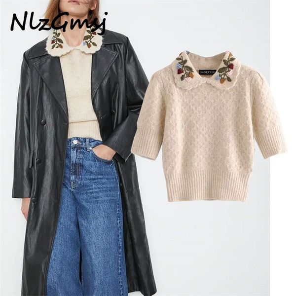 sweater women embroidery autumn fashion half sleeve modern lady short pullover 210628, White;black
sweater women embroidery autumn fashion half sleeve modern lady short pullover 210628, White;black