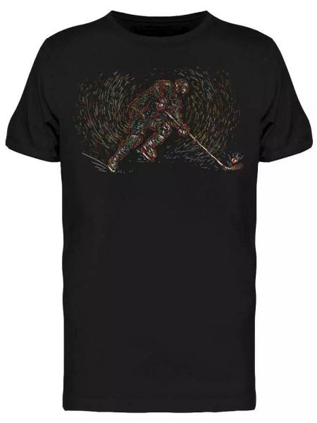 man plays hockey tee men's -image by shutterstock, White;black 
man plays hockey tee men's -image by shutterstock, White;black