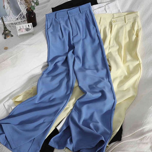 casual loose long suit pants female elastic high waist wide leg women trousers spring summer ladies solid 210420, Black;white
casual loose long suit pants female elastic high waist wide leg women trousers spring summer ladies solid 210420, Black;white