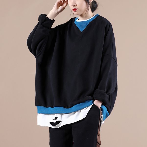 women's hoodies & sweatshirts lamtrip unique european and american plus size fuax two pieces hole punk style loose casual pullover, Black
women's hoodies & sweatshirts lamtrip unique european and american plus size fuax two pieces hole punk style loose casual pullover, Black