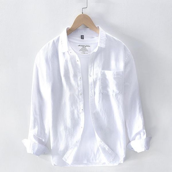 men's casual shirts 2021 spring and summer men linen cotton solid color long sleeve shirt thin coat ga-616, White;black
men's casual shirts 2021 spring and summer men linen cotton solid color long sleeve shirt thin coat ga-616, White;black