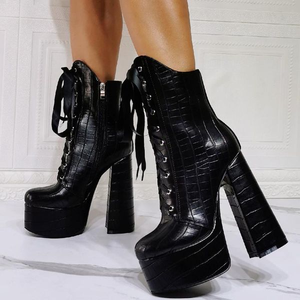 boots black leather demonia gothic ankle size 47 chunky high heels shoes female cross tied lace up zip platform botines
boots black leather demonia gothic ankle size 47 chunky high heels shoes female cross tied lace up zip platform botines