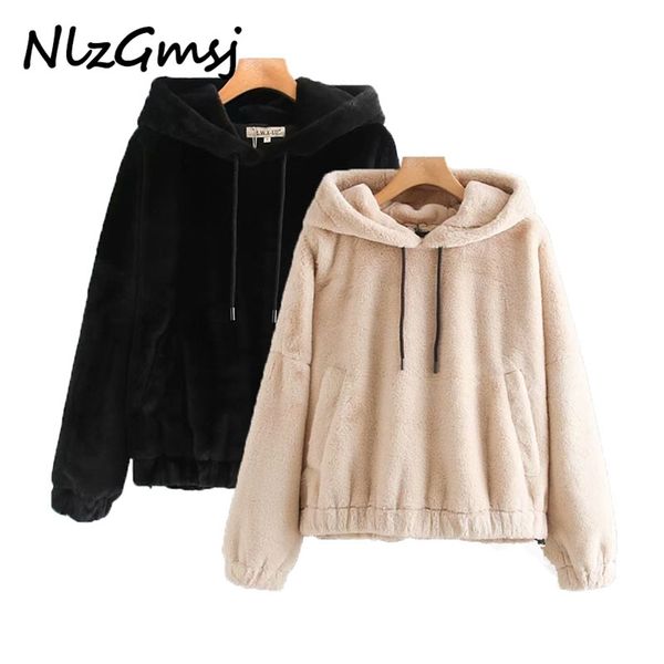 women faux fur hood coats jacket loose long sleeves pocket ladies elegant winter coat 210628, Black
women faux fur hood coats jacket loose long sleeves pocket ladies elegant winter coat 210628, Black