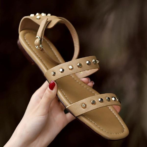 sandals women's genuine leather ankle strap open toe narrow band rivet female soft comfortable casual daily footwear shoe, Black
sandals women's genuine leather ankle strap open toe narrow band rivet female soft comfortable casual daily footwear shoe, Black