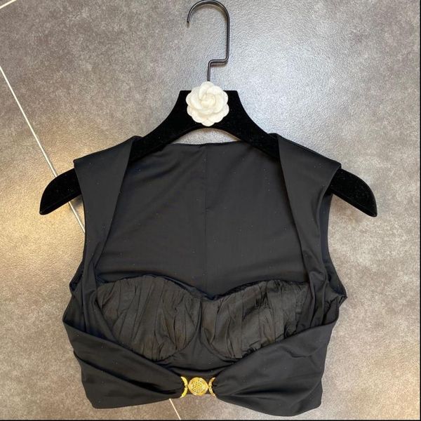 summer fashion women tank square collar sleeveless solid patchwork slim buckle short vest se045, White
summer fashion women tank square collar sleeveless solid patchwork slim buckle short vest se045, White