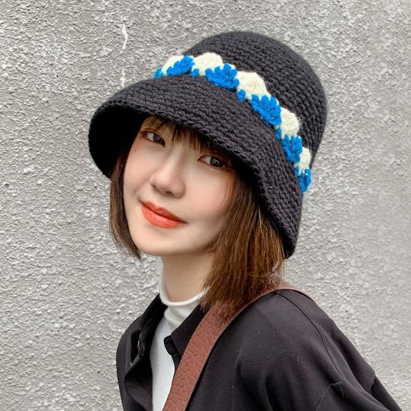 wide brim hats women's autumn and winter warm woolen hat japanese wild folding fisherman korean color matching knitted, Blue;gray
wide brim hats women's autumn and winter warm woolen hat japanese wild folding fisherman korean color matching knitted, Blue;gray