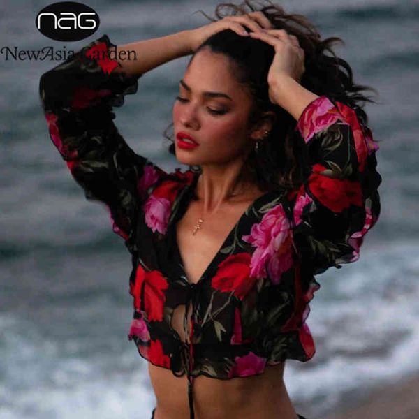 newasia print floral blouse women long sleeve v neck ruched black shirt see through tie up cropped shirt fall vintage 210413, White
newasia print floral blouse women long sleeve v neck ruched black shirt see through tie up cropped shirt fall vintage 210413, White