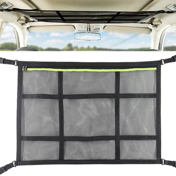 car organizer 54x80cm ceiling roof interior cargo zipper net adjustable double layer universal storage bag sundries mesh pocket
car organizer 54x80cm ceiling roof interior cargo zipper net adjustable double layer universal storage bag sundries mesh pocket