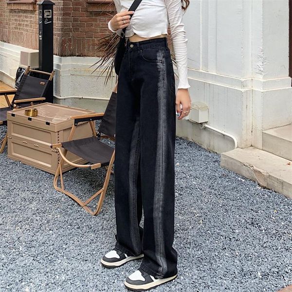 women's jeans black spring and autumn 2021 high waist loose straight pants design sense of minority floor, Blue
women's jeans black spring and autumn 2021 high waist loose straight pants design sense of minority floor, Blue