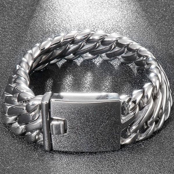 hiphop titanium man bracelet men 9" heavy quality polished stainless steel men's bracelets & bangles 2021 birthday gifts for him l, Black
hiphop titanium man bracelet men 9" heavy quality polished stainless steel men's bracelets & bangles 2021 birthday gifts for him l, Black